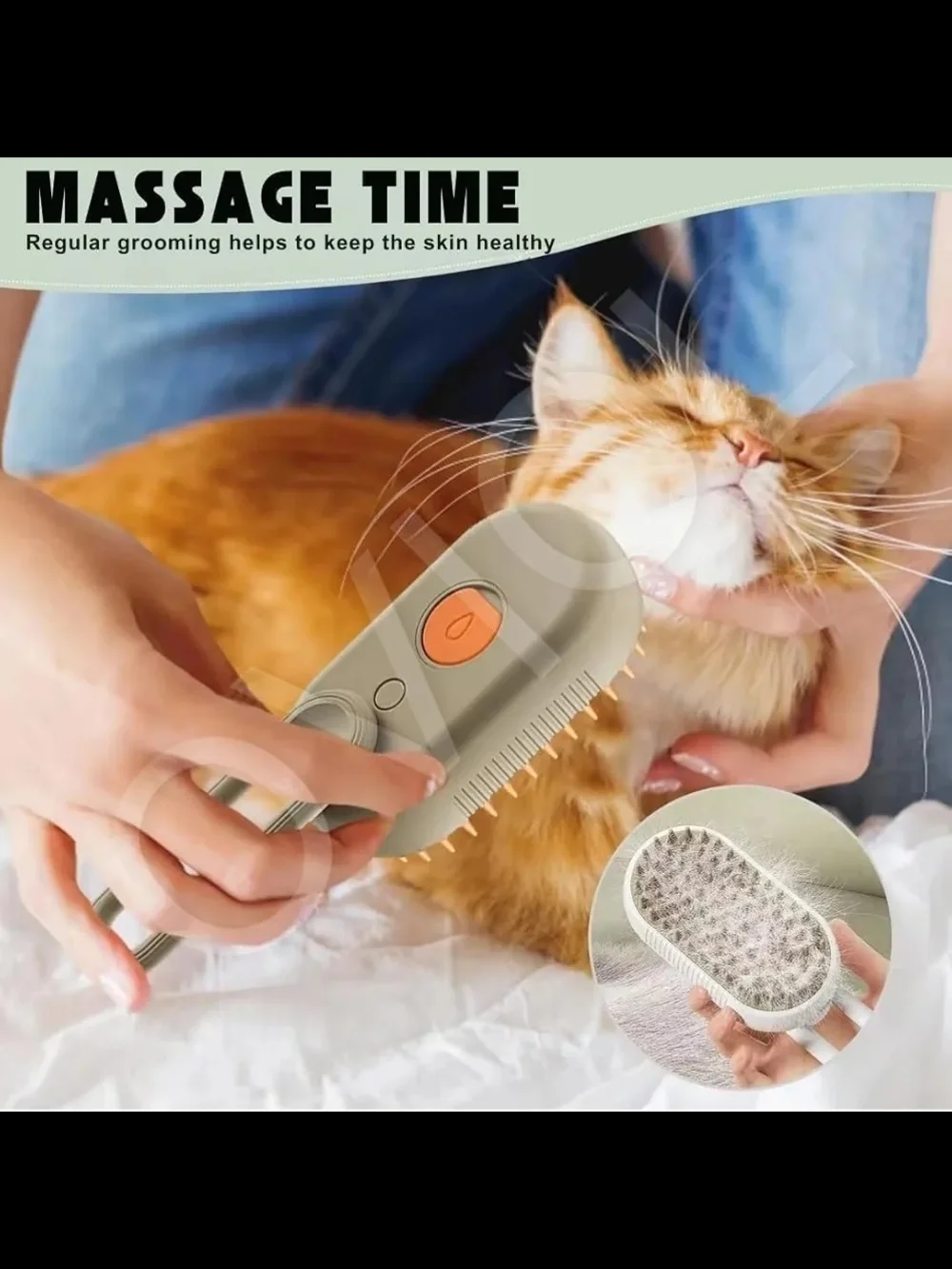Ovi Silicone Pet Brush in Beige and Orange